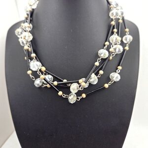 Elegant Black and Crystal Beaded Necklace